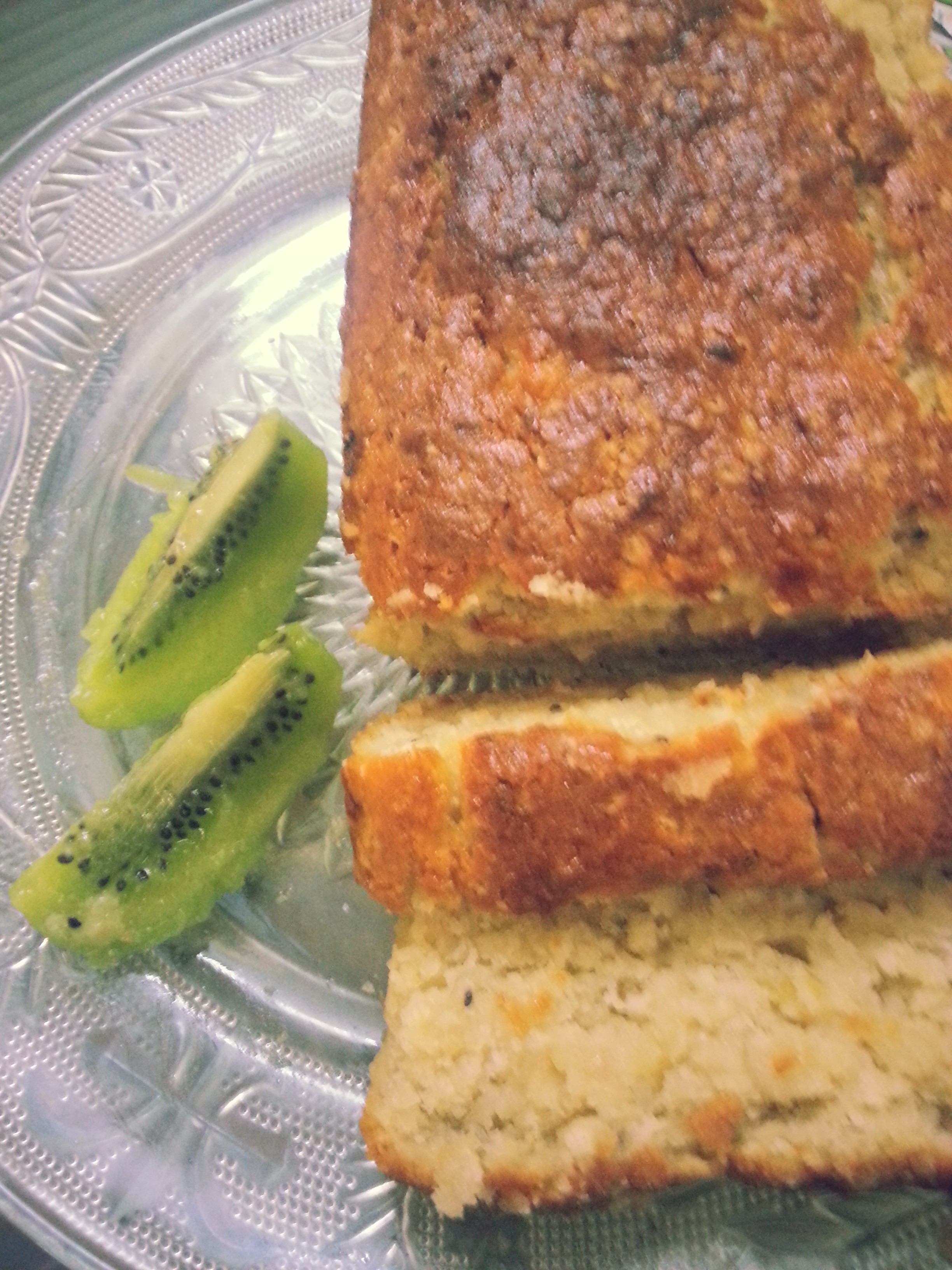Gluten Free and Eggless Kiwi and Coconut Cake