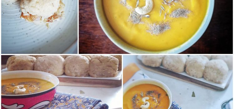 Gluten Free bread rolls with a velvety smooth carrot soup